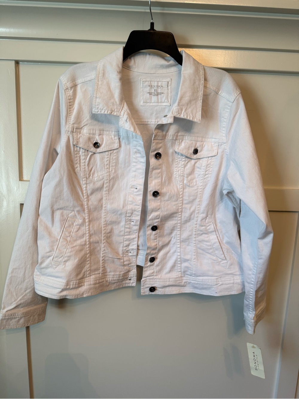 SONOMA White Denim Jacket - Women's Classic Button-Front